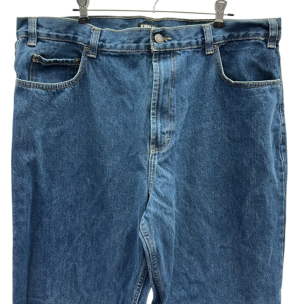 Kirkland Signature Cotton Straight Leg Mens 42 Waist 32 Length Blue Jeans
